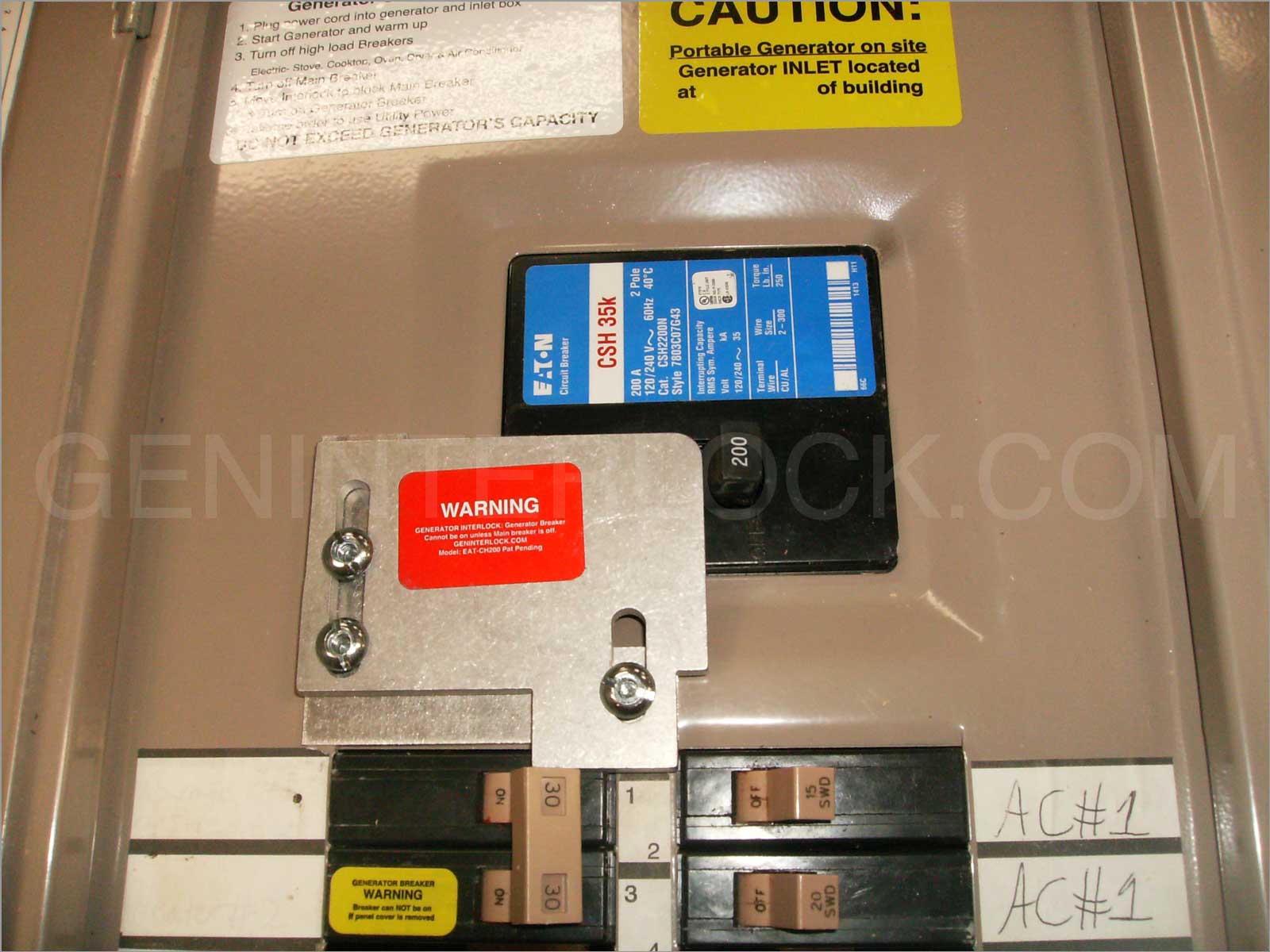 Generator interlock kit Eaton / Cutler Hammer 150 to 200 ...