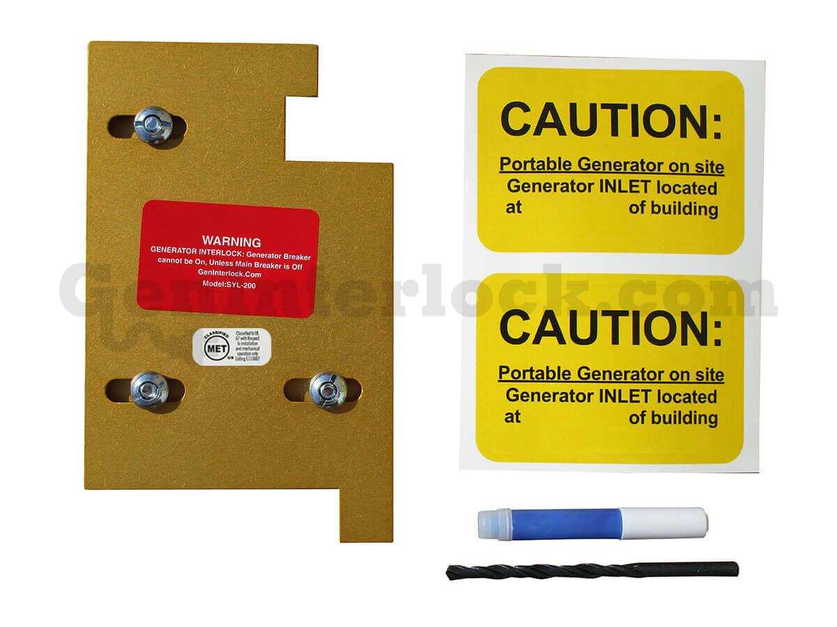 Generator Interlock Kit, Sylvania and Westinghouse 150 and 200 Amp