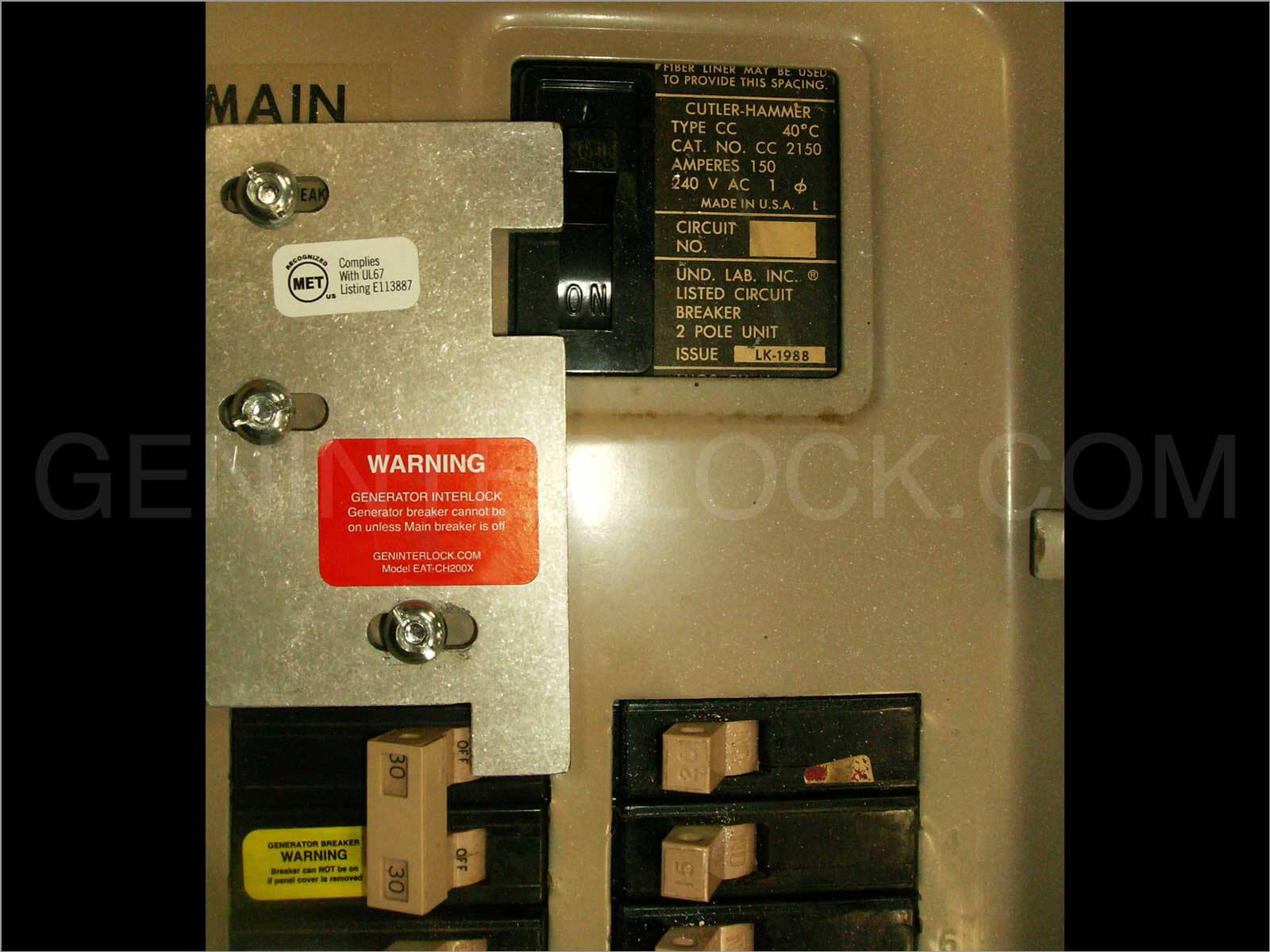 EATON CUTLER HAMMER Vertical Type Mechanical Interlock C321KM65 