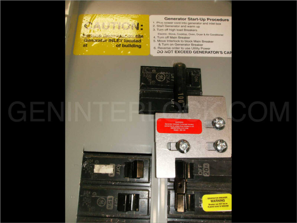 Generator interlock kit general electric ge 100 amp panels geninterlock