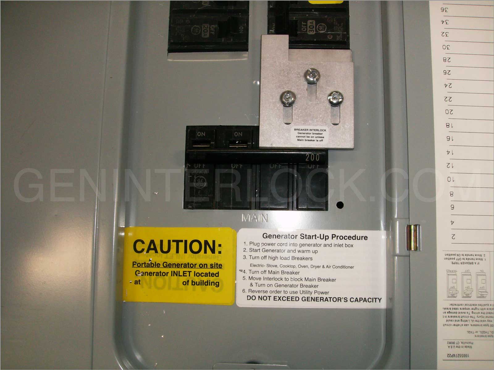 interlock ge generator kit panel amp feed 200 bottom switch electric general panels transfer geninterlock 200a 200b breaker kits