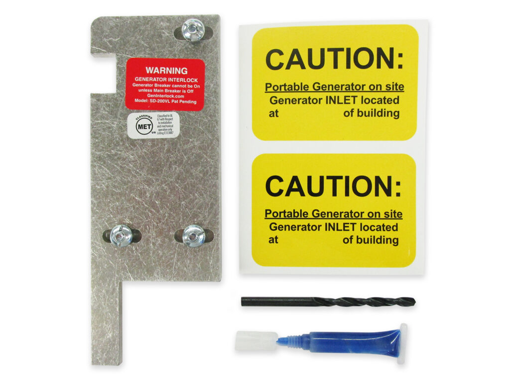 Generator Interlock Kit Square D Vertical Throw 150 and 200 Amp 3 1/4