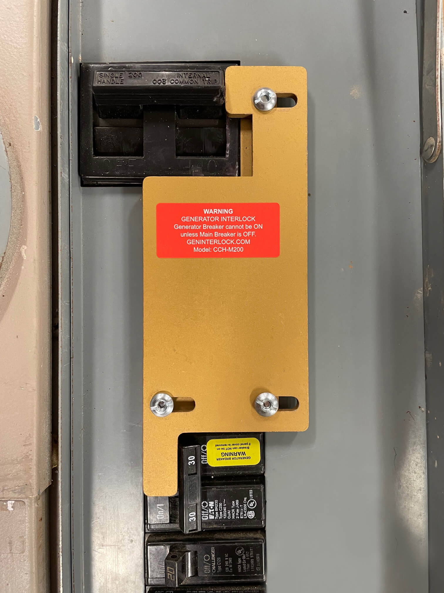 Generator Interlock Kit Challenger 150 and 200 Amp Meter Main Panel