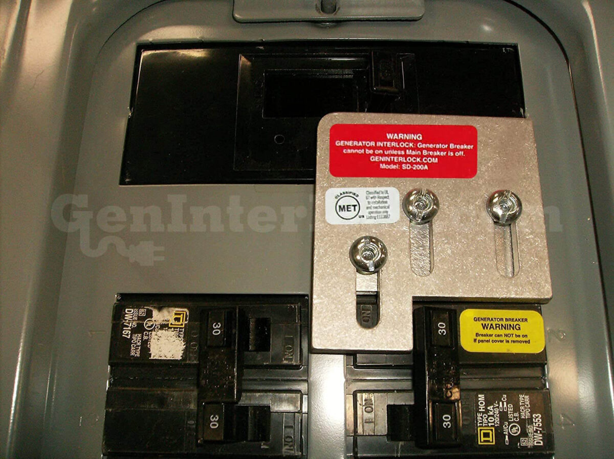 Generator interlock kit Square D QO & Homeline 150 and 200 Amp Panels