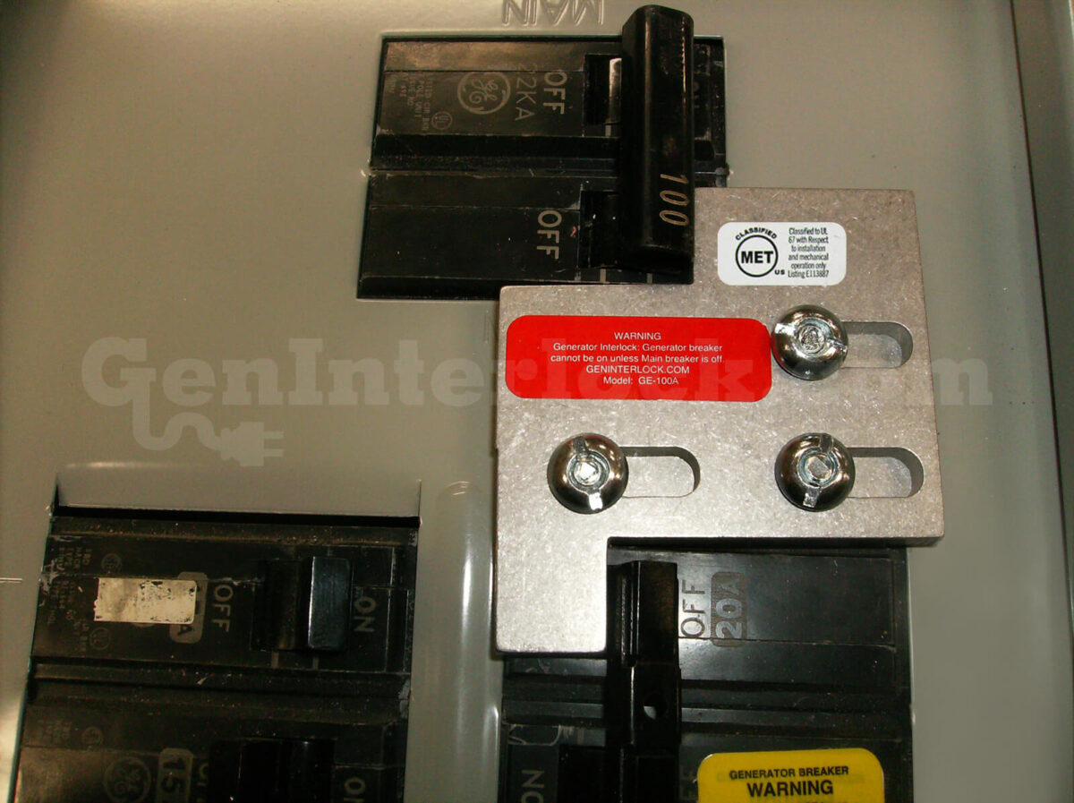 Generator interlock kit General Electric GE 100 Amp Panels GenInterlock
