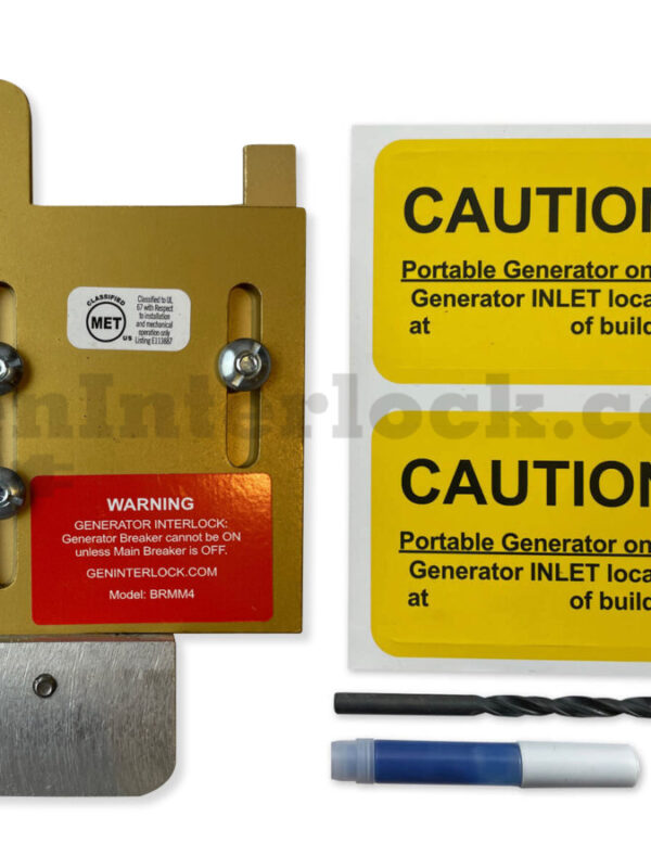 Cutler-Hammer 21172 Generator Interlock Kit with Included Hardware - Slide, Caution Labels, Drill Bit, and Marker