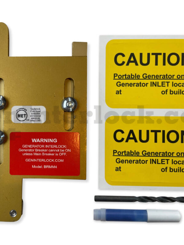 Cutler-Hammer 21173 Generator Interlock Kit with Included Hardware - Slide, Caution Labels, Drill Bit, and Marker