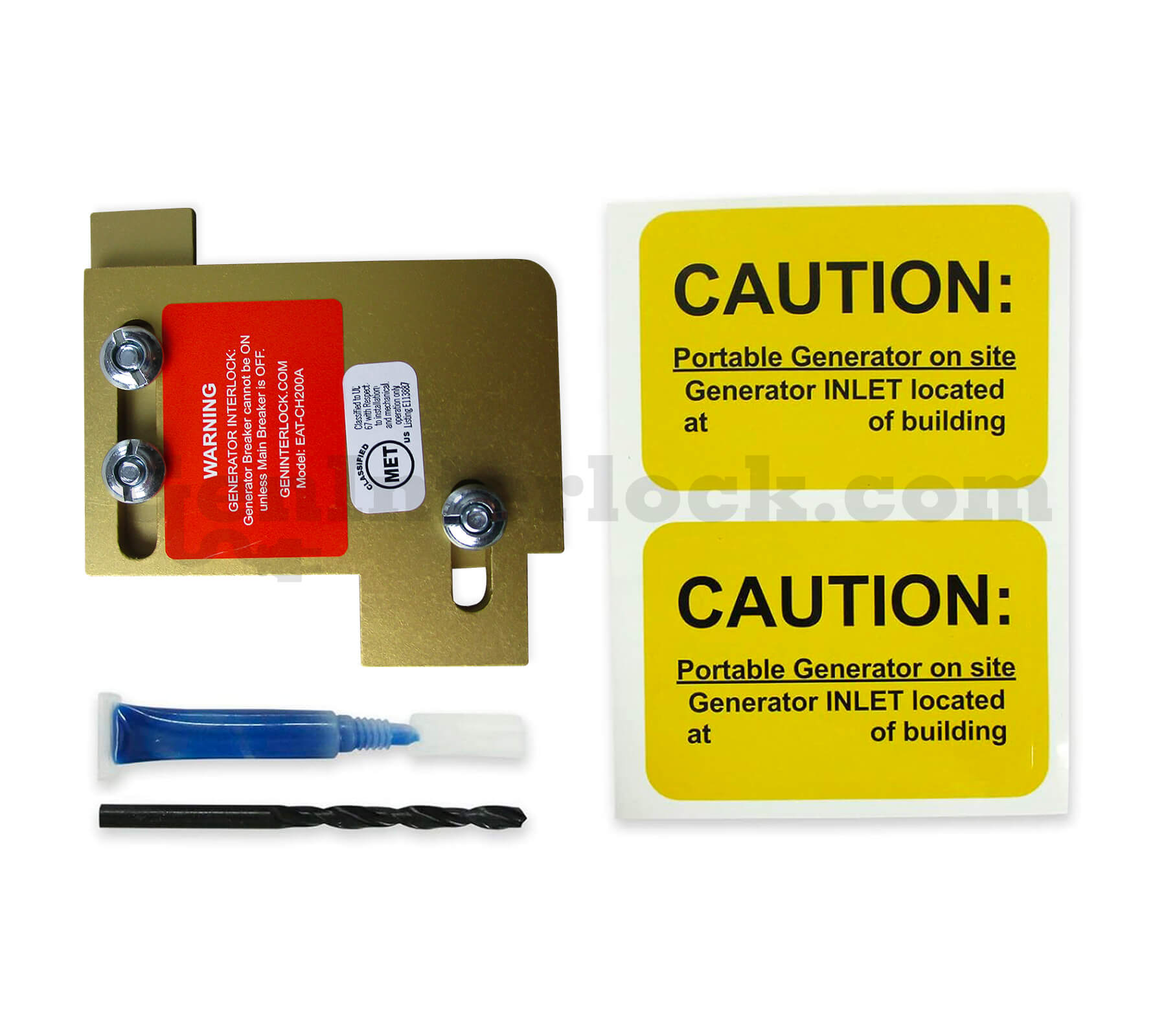 Cutler-Hammer 21251 Generator Interlock Kit (formerly CH200) with Included Hardware - Drill Bit, Lube, and Caution Labels