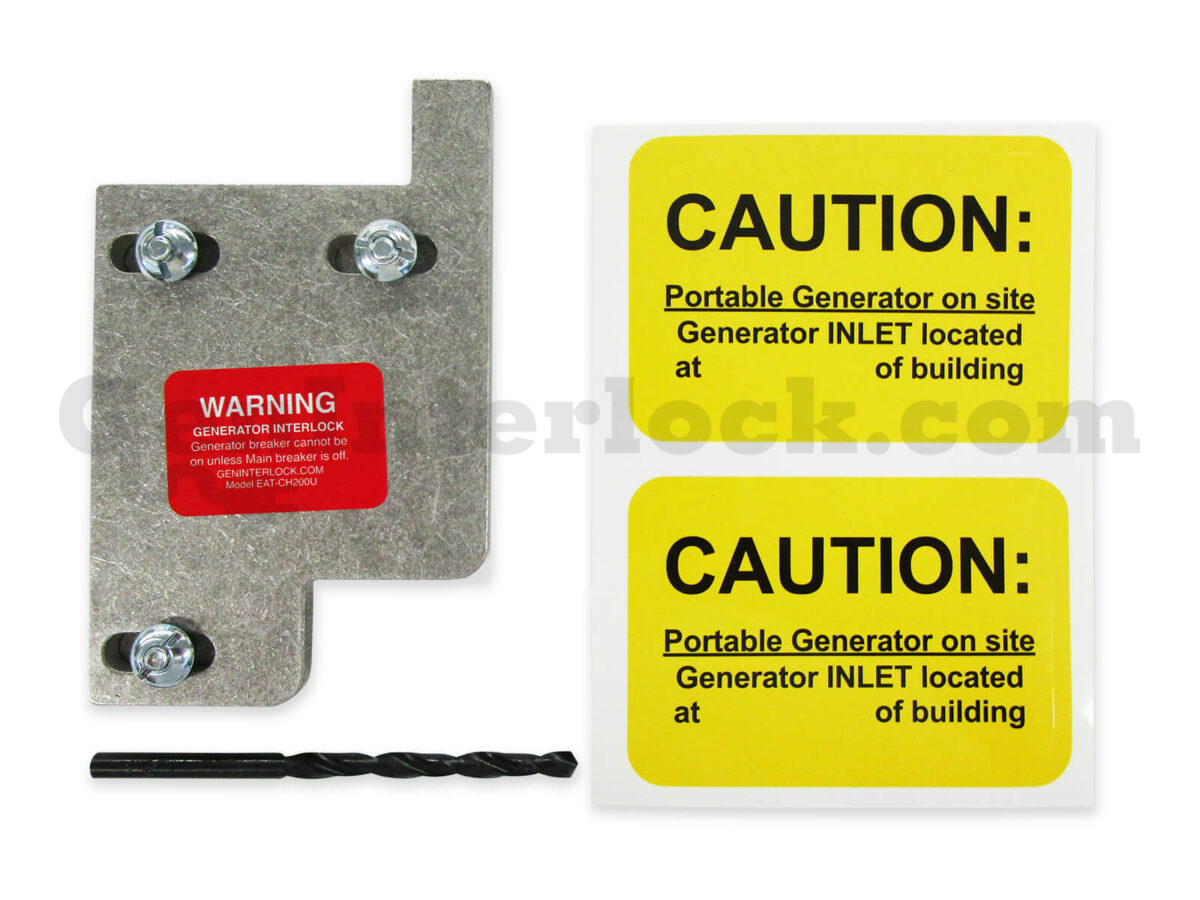 Cutler-Hammer 21255 Generator Interlock Kit (formerly CH200U) with Included Hardware - Drill Bit and Caution Labels