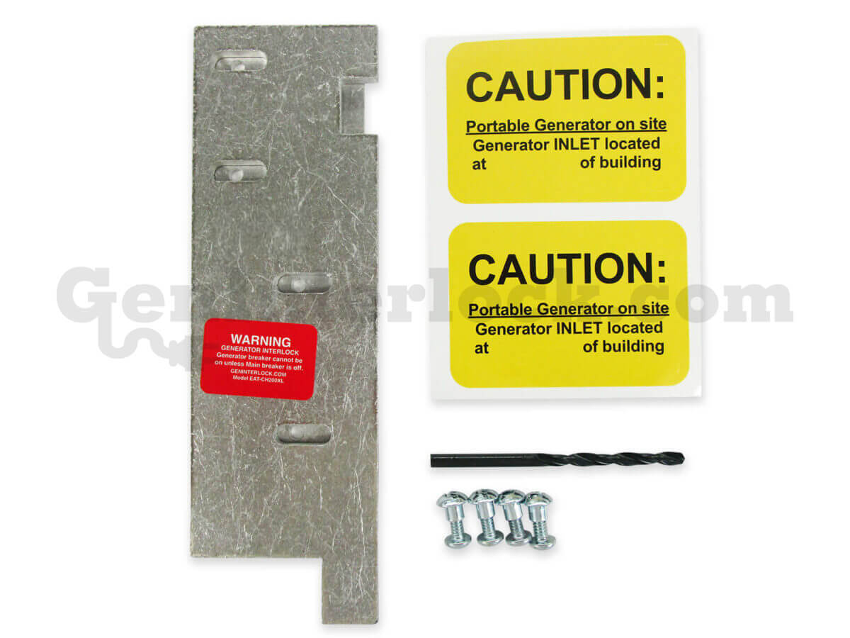 Cutler-Hammer 21253 XL Generator Interlock Kit (formerly CH200XL) with Included Hardware - Drill Bit, Screws, and Caution Labels