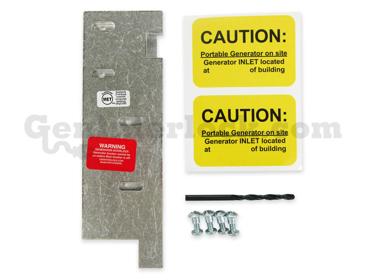 Cutler-Hammer 21253 XL Generator Interlock Kit (formerly CH200XL) with Included Hardware - Drill Bit, Screws, and Caution Labels