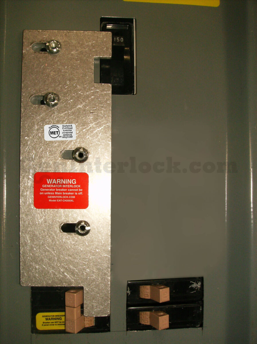Cutler-Hammer 21253 XL Generator Interlock Kit (formerly CH200XL) - Installed on Vertical Main Breaker Panel
