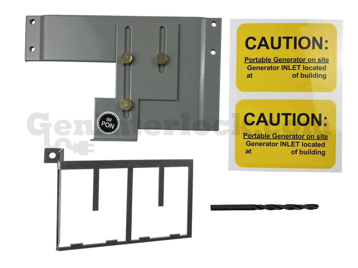 Sylvania Westinghouse 41251 Generator Interlock Kit - Installed on Breaker Panel Showing 3-1/4 Inch Spacing
