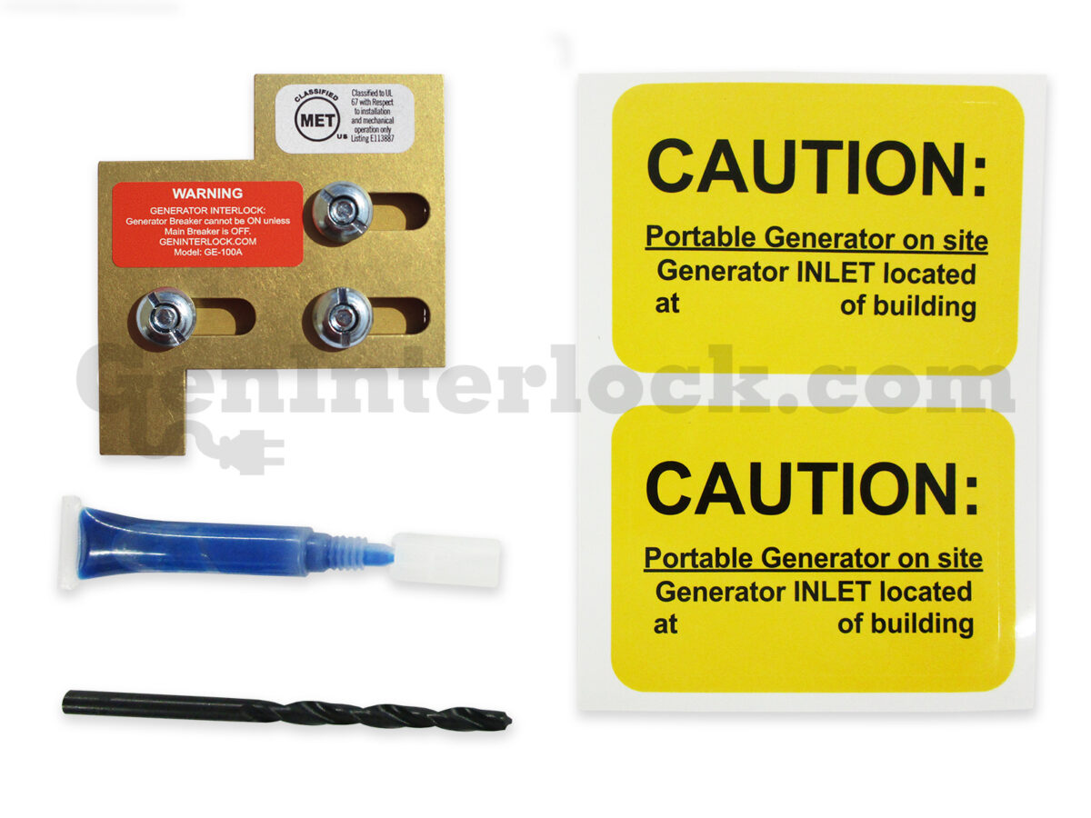 Sylvania Westinghouse 41251 Generator Interlock Kit - Installed on Breaker Panel Showing 3-1/4 Inch Spacing