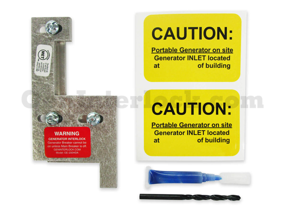 GE 31204 Generator Interlock Kit with Included Hardware - Slide, Caution Labels, Drill Bit, and Loctite