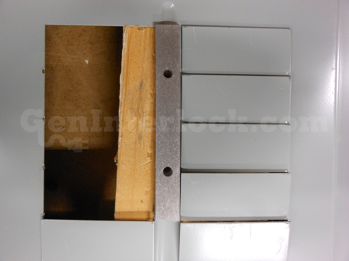 Sylvania Westinghouse 41251 Generator Interlock Kit - Installed on Breaker Panel Showing 3-1/4 Inch Spacing