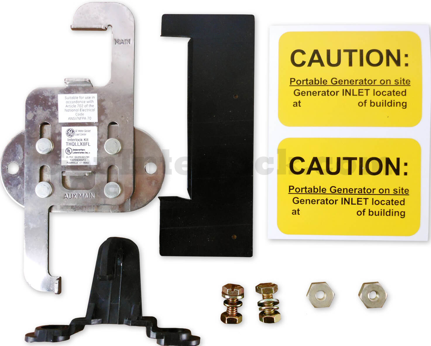 GE 31602 Vertical Throw Generator Interlock Kit (formerly GE200HDUL) - with Included Hardware and Caution Labels