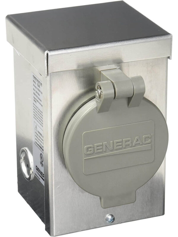 Generac GNRC50 50 Amp Twist Lock NEMA 3R Power Inlet Box - Front with Closed Cover