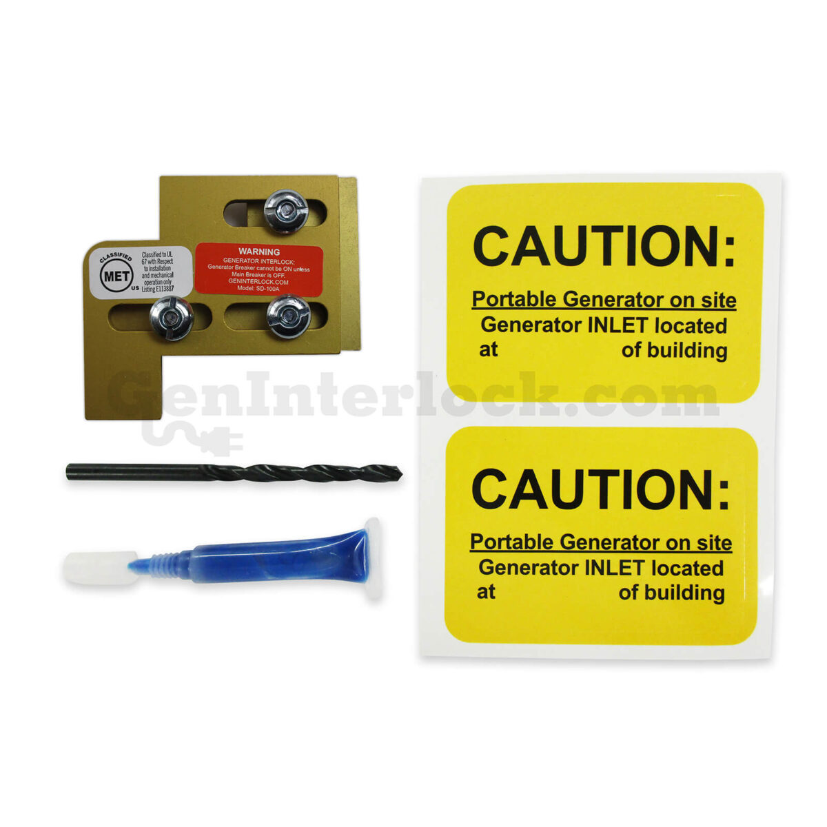 Sylvania Westinghouse 41251 Generator Interlock Kit - Installed on Breaker Panel Showing 3-1/4 Inch Spacing