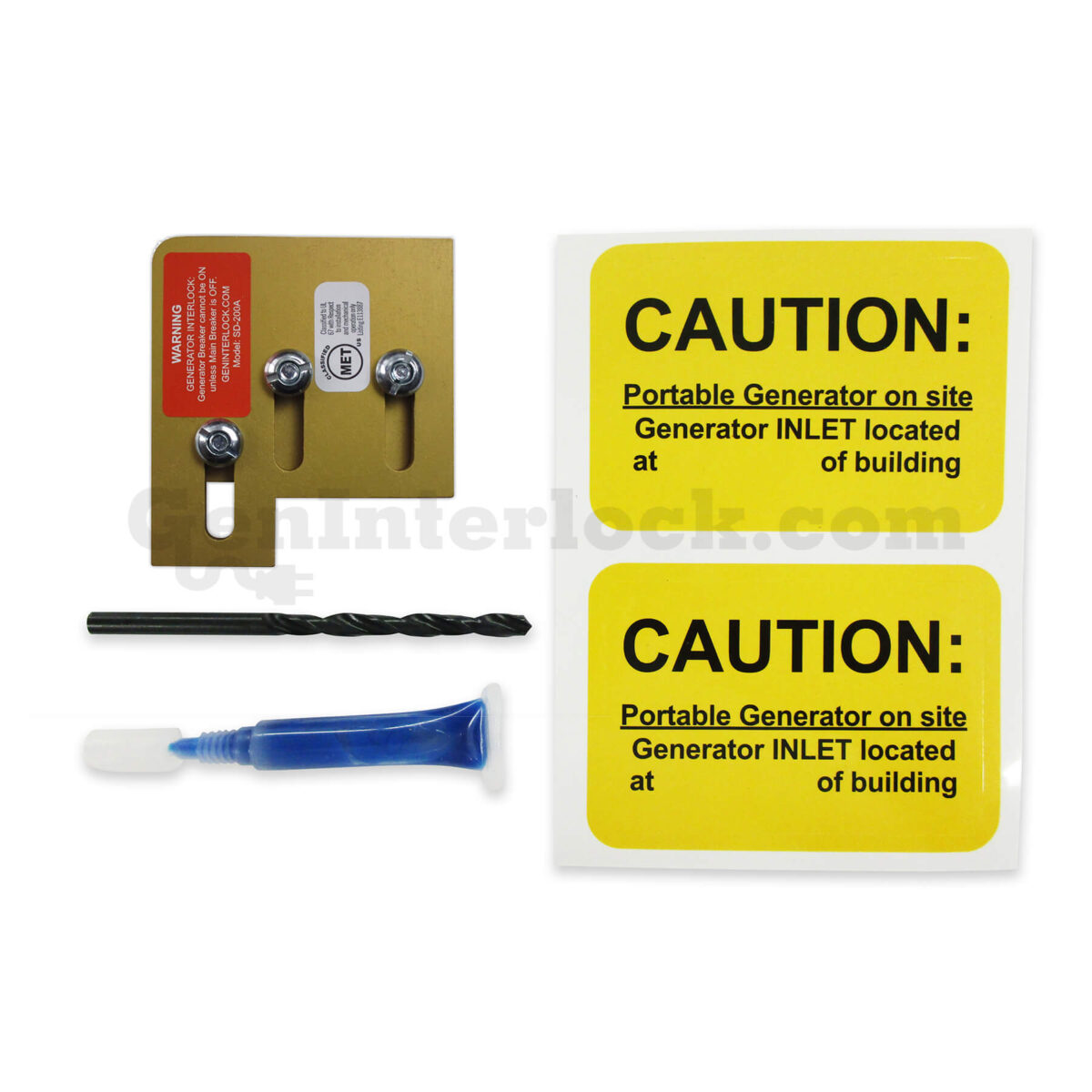 Sylvania Westinghouse 41251 Generator Interlock Kit - Installed on Breaker Panel Showing 3-1/4 Inch Spacing