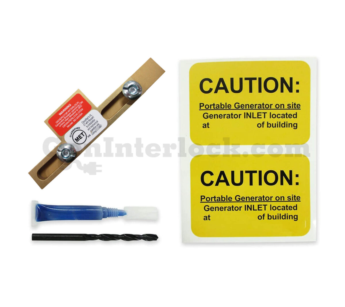 Sylvania Westinghouse 41251 Generator Interlock Kit - Installed on Breaker Panel Showing 3-1/4 Inch Spacing