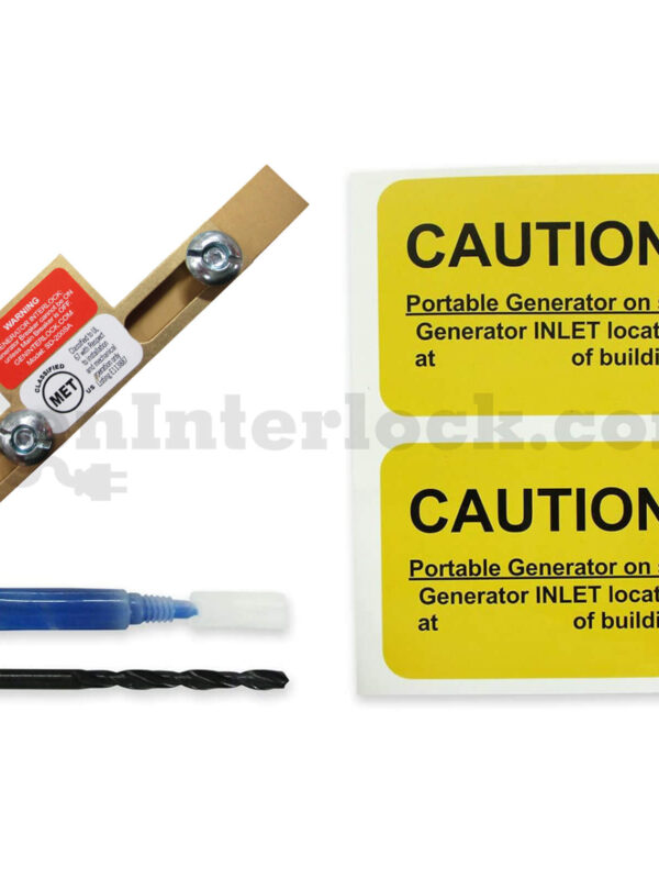 Square D Homeline 51202 Meter Main Generator Interlock Kit - with Included Hardware, Drill Bit, Loctite, and Caution Labels