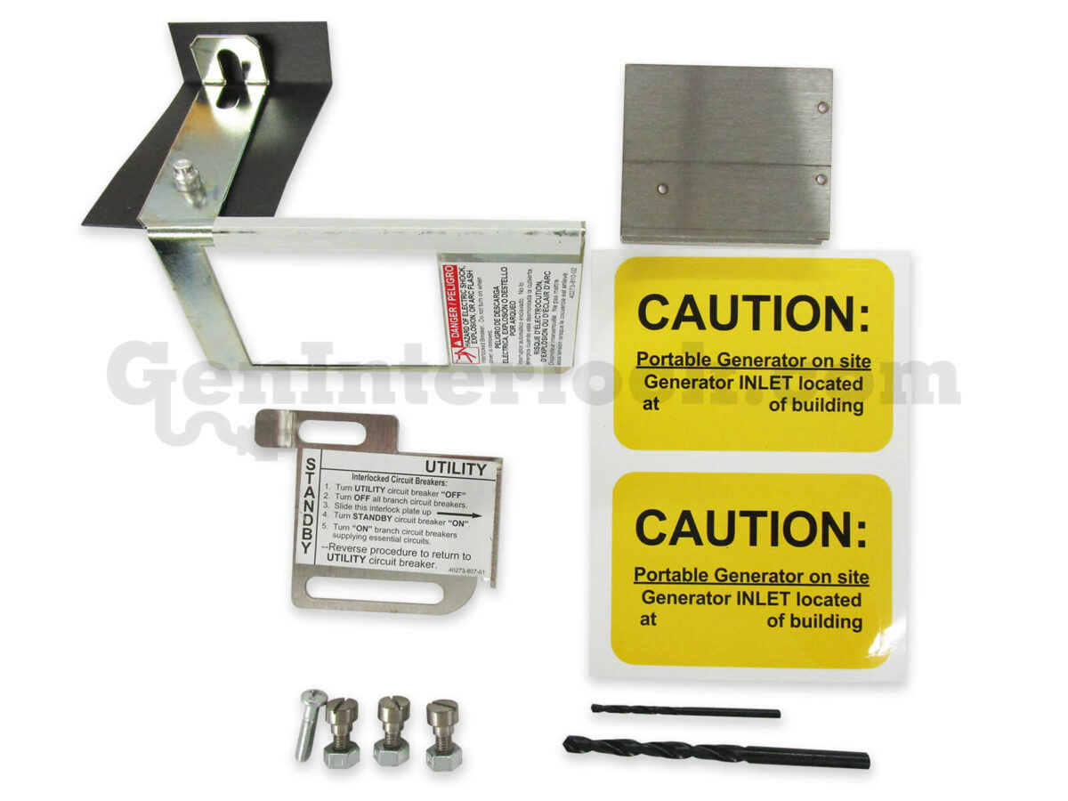 Square D Homeline 51601 Generator Interlock Kit with Included Hardware, Drill Bits, and Labels