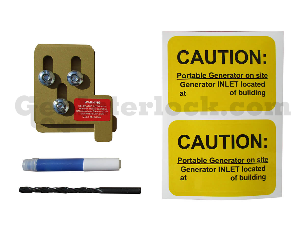 Murray 41102 Generator Interlock Kit 100A - with Interlock Bracket, Drill Bit, Marker, and Caution Labels