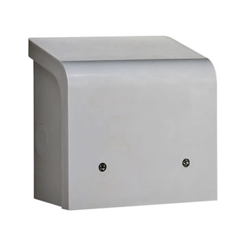 PBN50 50 Amp Twist Lock NEMA 3R Power Inlet Box - Front Angle View Lid Closed