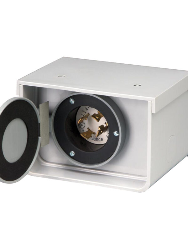 OEM PBN30 30 Amp Power Inlet Box - Open View Showing L14-30 Twist Lock Receptacle