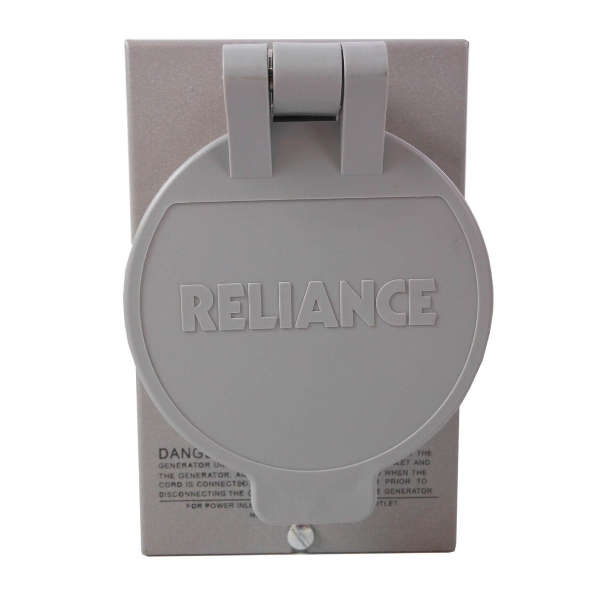 Reliance Controls PB30 30 Amp Power Inlet Box - Front View with Protective Cover Closed
