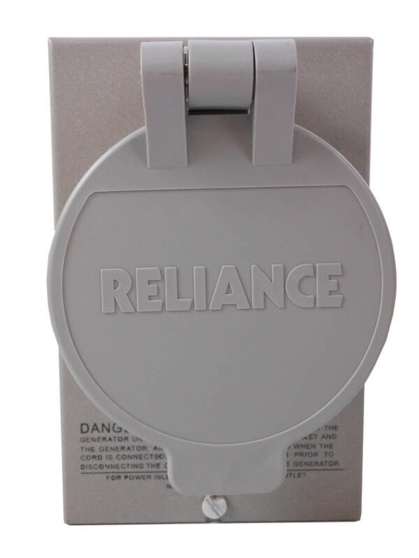Reliance Controls PB30 30 Amp Power Inlet Box - Front View with Protective Cover Closed