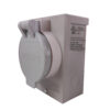 Reliance Controls PB50 50 Amp Power Inlet Box - Side View with Cover Closed Showing UL Label