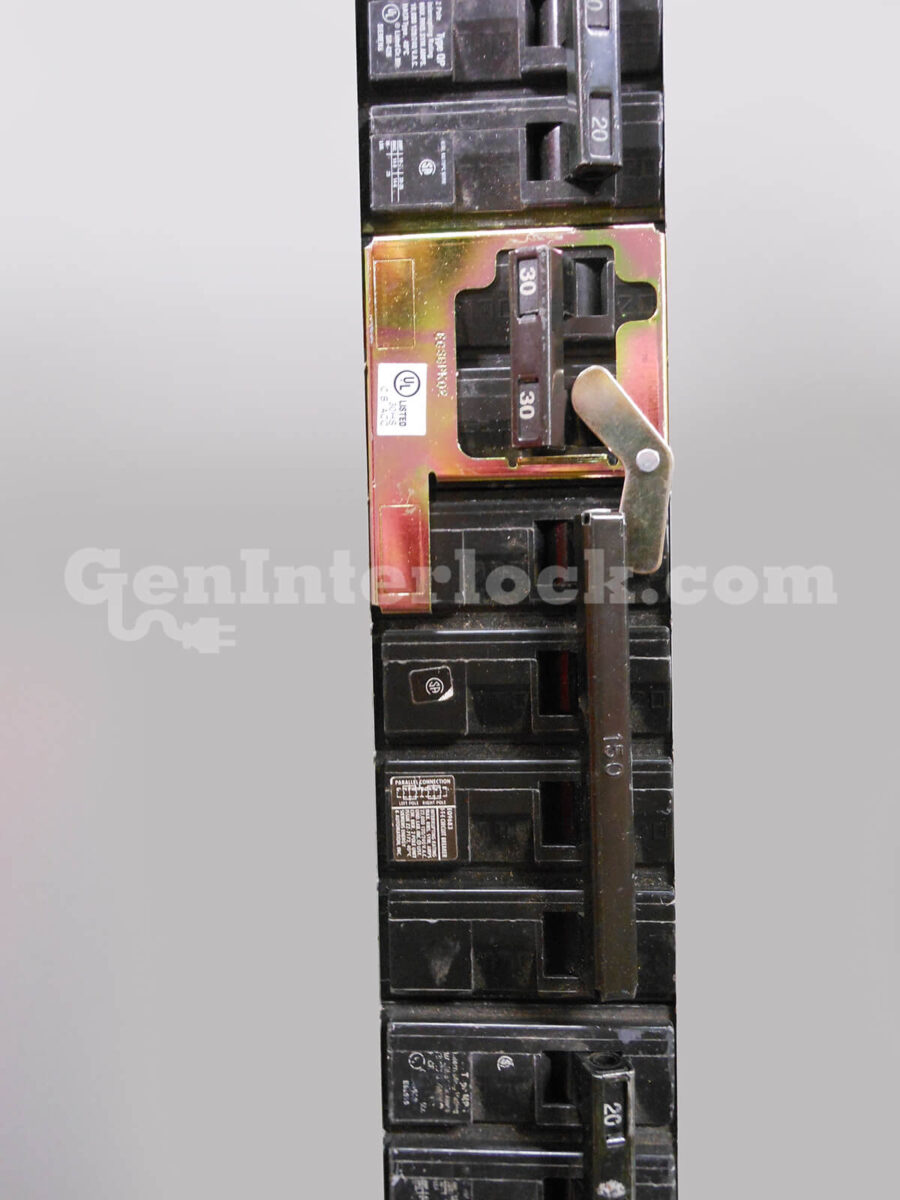 Siemens 41701 Generator Interlock Kit (formerly MMS150) - Panel View with Interlock and 30A Generator Breaker