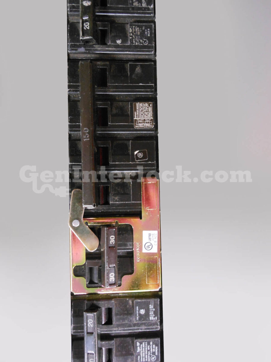 Siemens 41701 Generator Interlock Kit (formerly MMS150) - Panel View with Interlock Shifted to Generator Position
