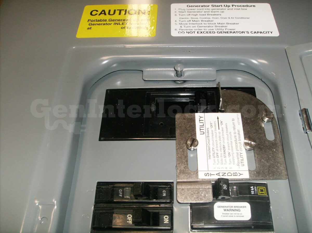 Square D QO 51703/51704 Generator Interlock Kit Installed on Indoor 200A Breaker Panel