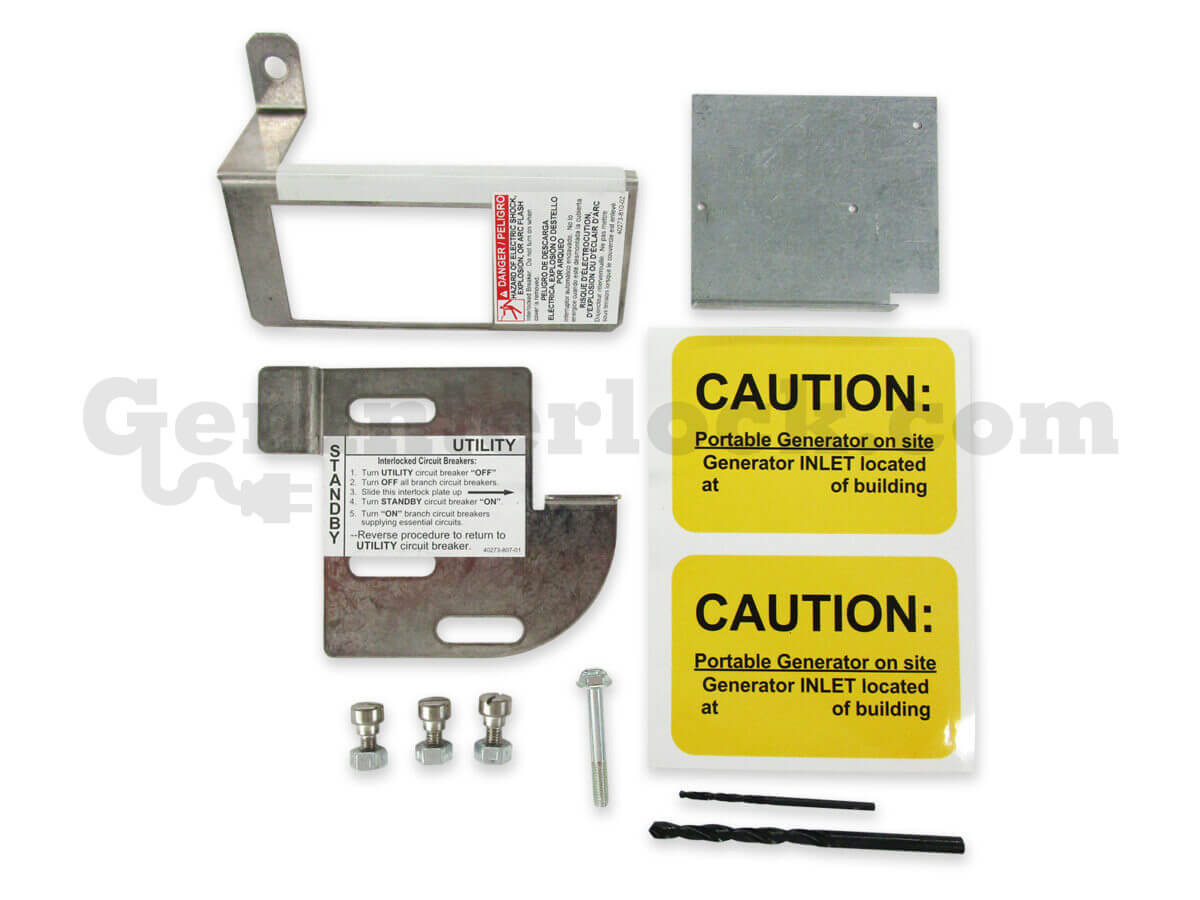 Square D QO 51703 Indoor Generator Interlock Kit with Included Hardware, Drill Bits, and Labels