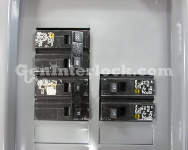 Sylvania Westinghouse 41251 Generator Interlock Kit - Installed on Breaker Panel Showing 3-1/4 Inch Spacing Sylvania Westinghouse 41251 Generator Interlock Kit - Installed on Breaker Panel Showing 3-1/4 Inch Spacing
