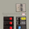 Sylvania Westinghouse 41251 Generator Interlock Kit - Installed on Breaker Panel Showing 3-1/4 Inch Spacing