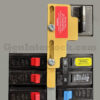 Sylvania Westinghouse 41251 Generator Interlock Kit - Installed on Breaker Panel Showing 3-1/4 Inch Spacing