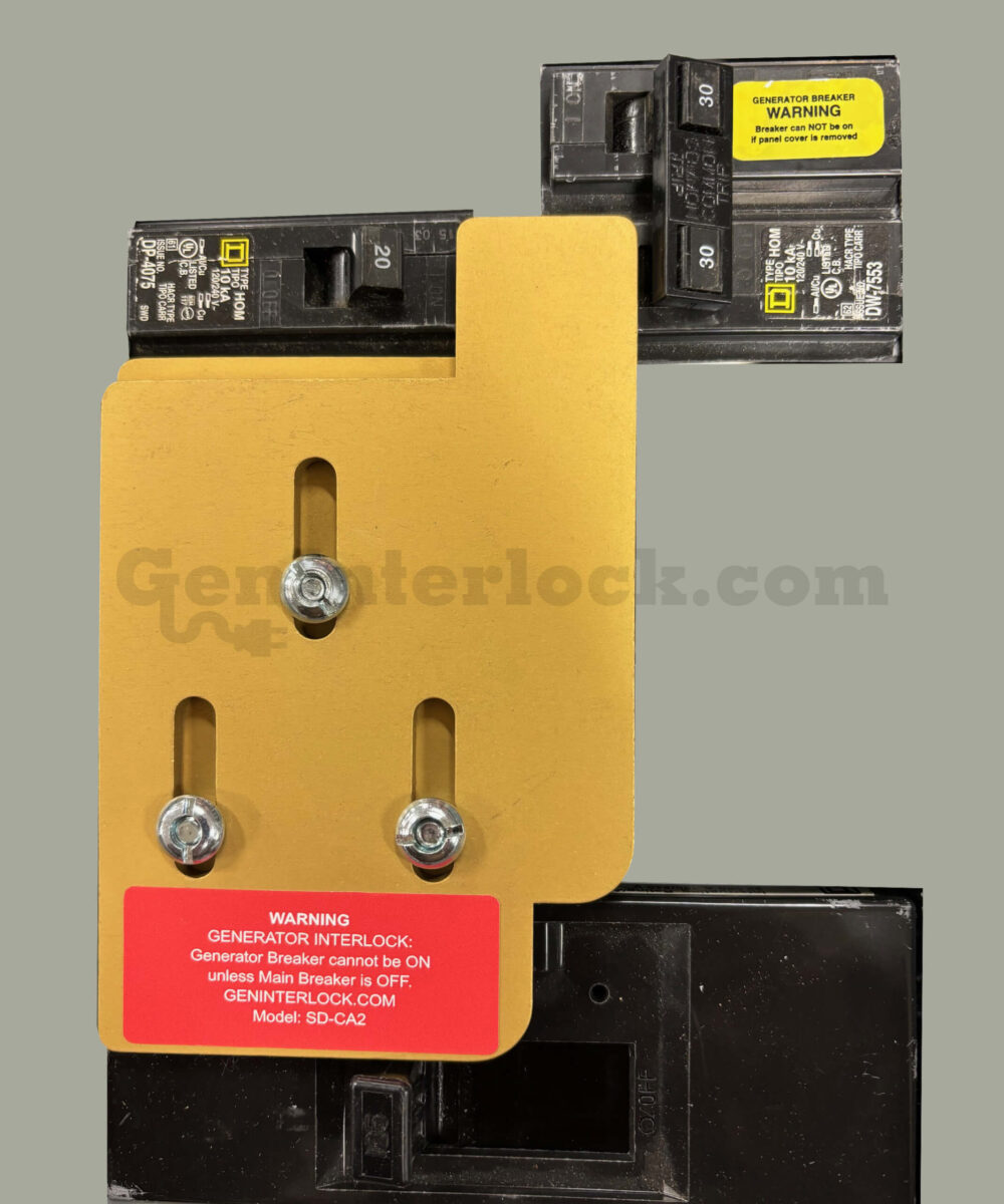 Square D Homeline 51206 Generator Interlock Kit (formerly CA200) - Installed, Main on Bottom Position