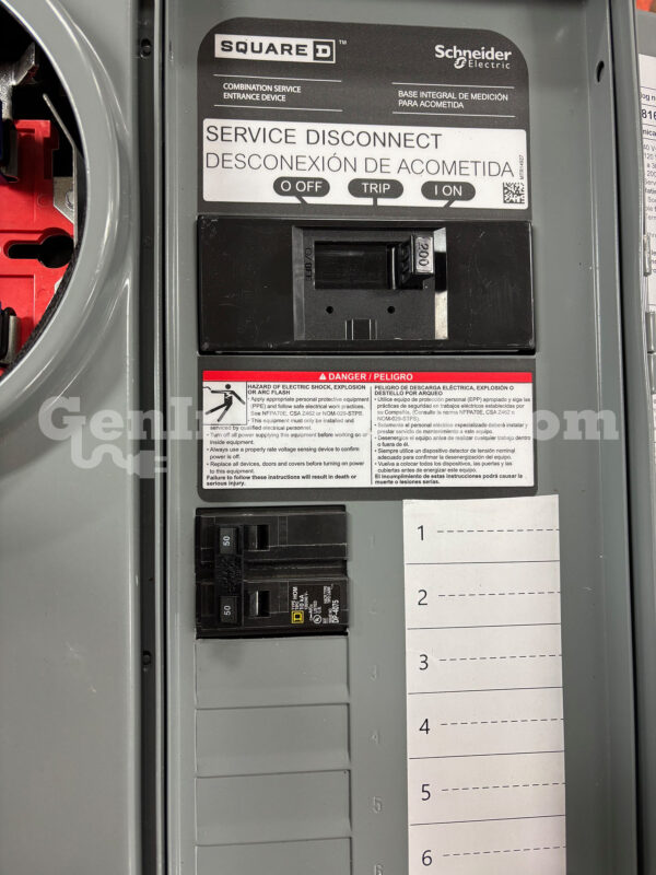Sylvania Westinghouse 41251 Generator Interlock Kit - Installed on Breaker Panel Showing 3-1/4 Inch Spacing Sylvania Westinghouse 41251 Generator Interlock Kit - Installed on Breaker Panel Showing 3-1/4 Inch Spacing