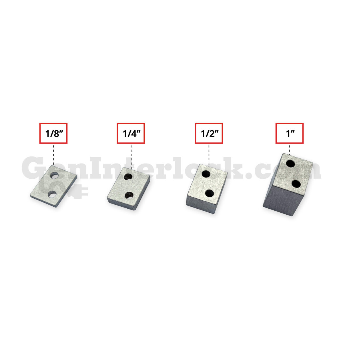Generator Interlock Kit Spacers in Four Sizes: 1/8, 1/4, 1/2, and 1 Inch